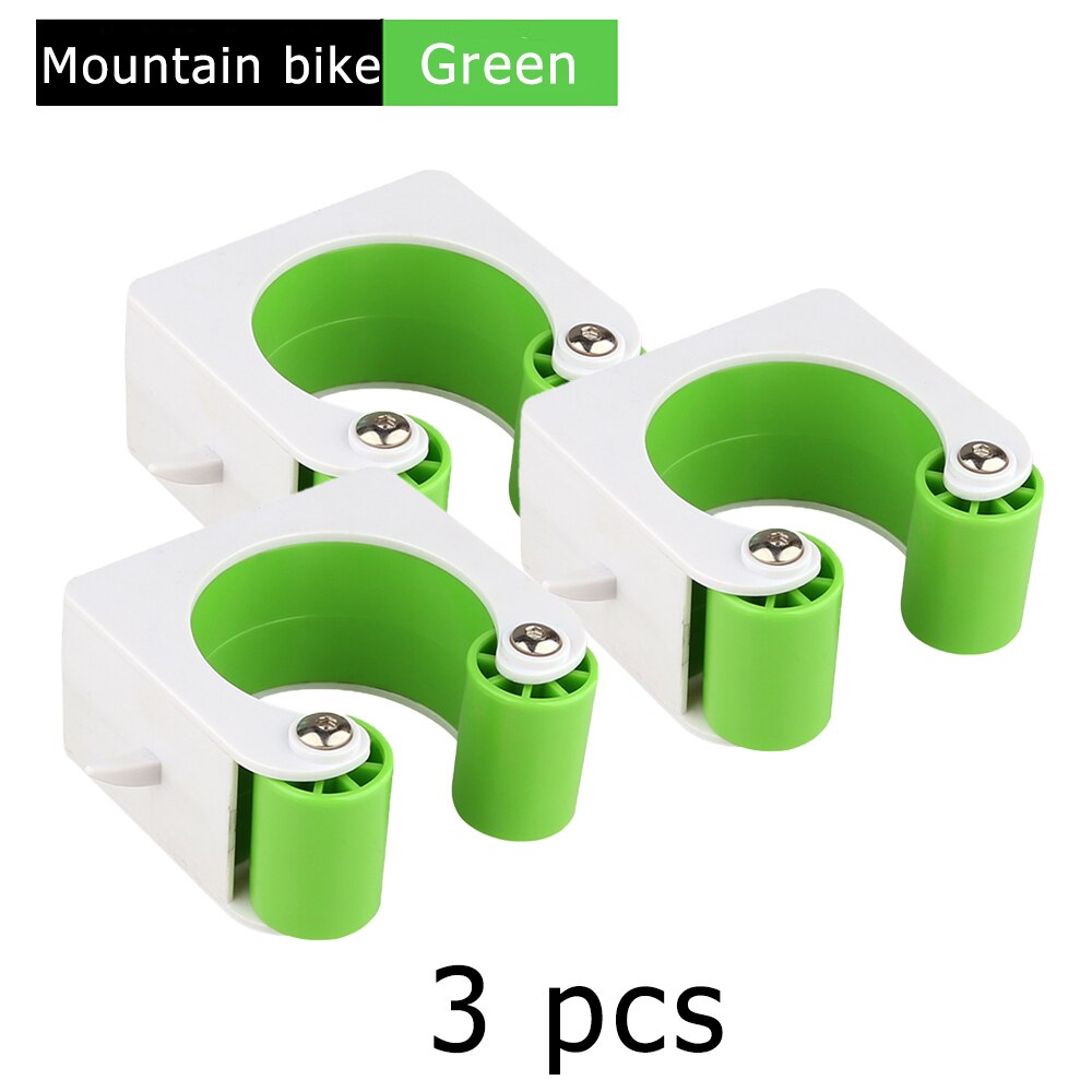 Bicycle Parking Rack Buckle Portable Wall Mount Hook Mountain Road Bike Indoor Vertical Bike Storage Cycling Display Stand: 3 Pcs Green A