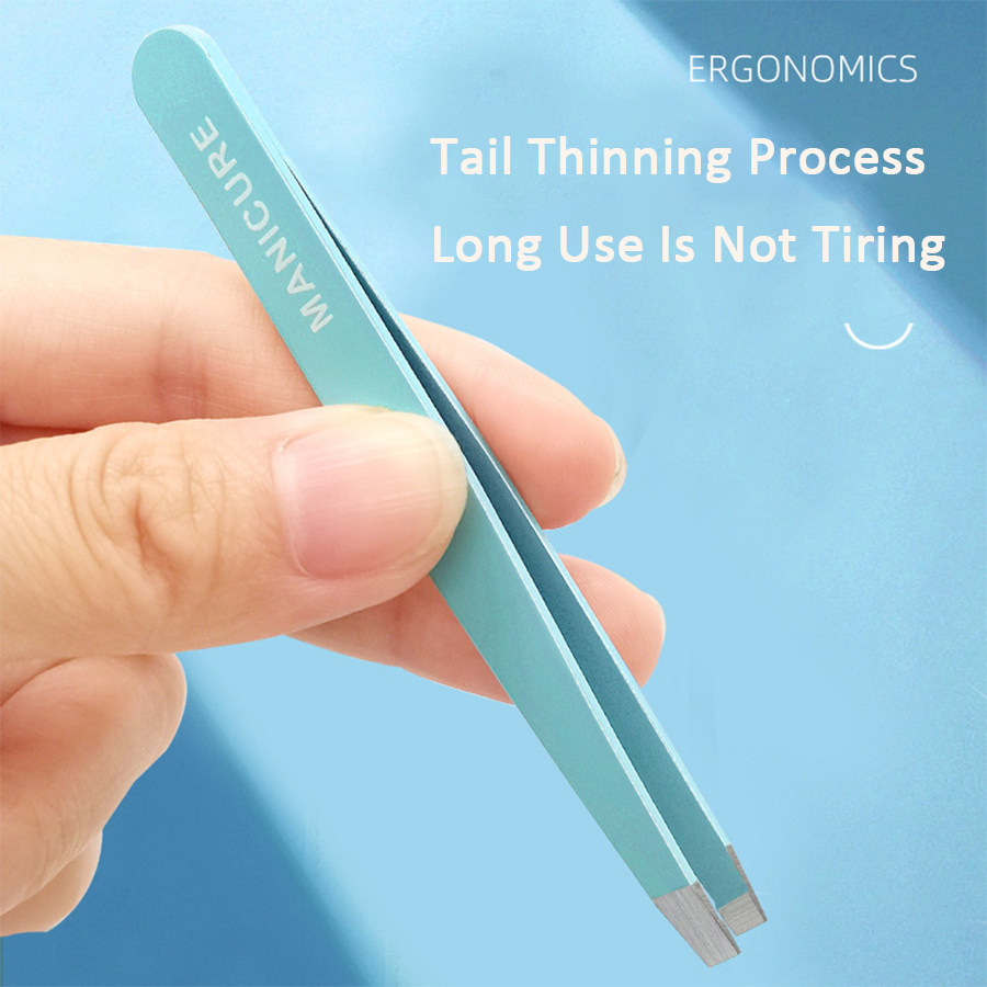 4-delige kleurrijke wenkbrauwpincet Haarschoonheid Fijne harentrekker Roestvrij staal Schuine wenkbrauwclips Verwijdering Make-up gereedschap