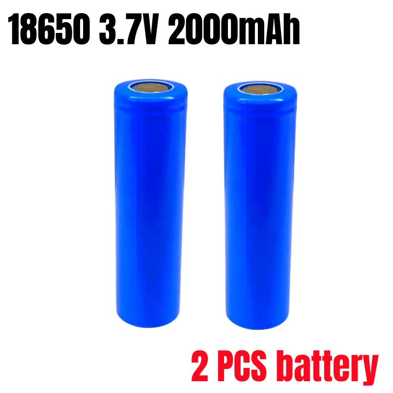 18650 3.7V 2000mAh Batería Recargable + Cargador: Verde