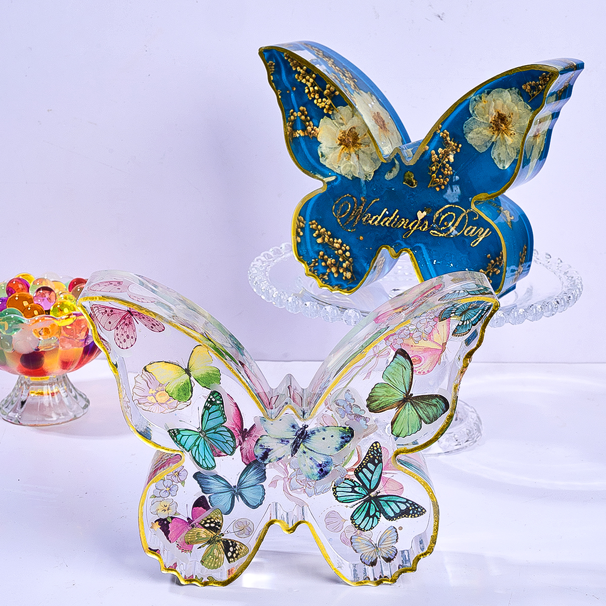 Nova borboleta resina epóxi molde diy 3d inseto artesanato presente ornamento molde de silicone flor artificial borboleta moldes decoração para casa