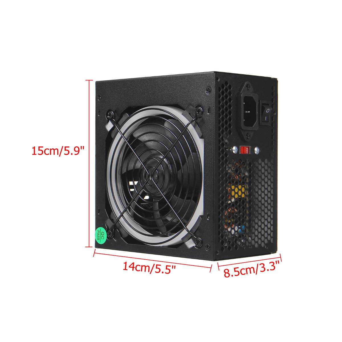 1000W Voeding 12cm Multicolor LED Fan Passieve PFC Stille Ventilator ATX 24 pin 12V PC Computer SATA Gaming PC Voeding