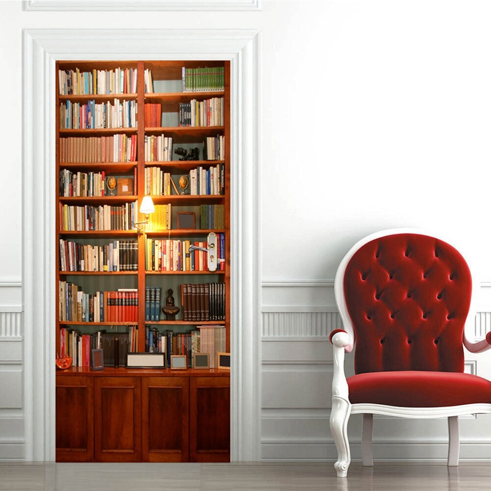 Thuis Creatieve Diy 3D Deur Stickers Oude Stad Patroon Voor Kinderkamer Deur Woondecoratie Accessoires Grote Muur Sticker