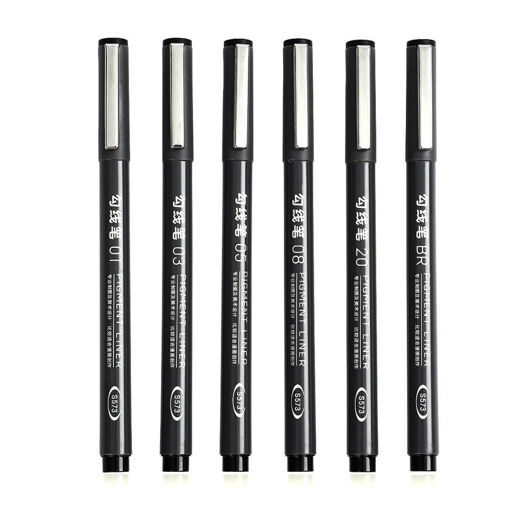 JIANWU 6pcs/set Black Fineliner Sketching Pens Drawing Art Marker Pens For Hook Line Painting Pen Painting supplies: Default Title