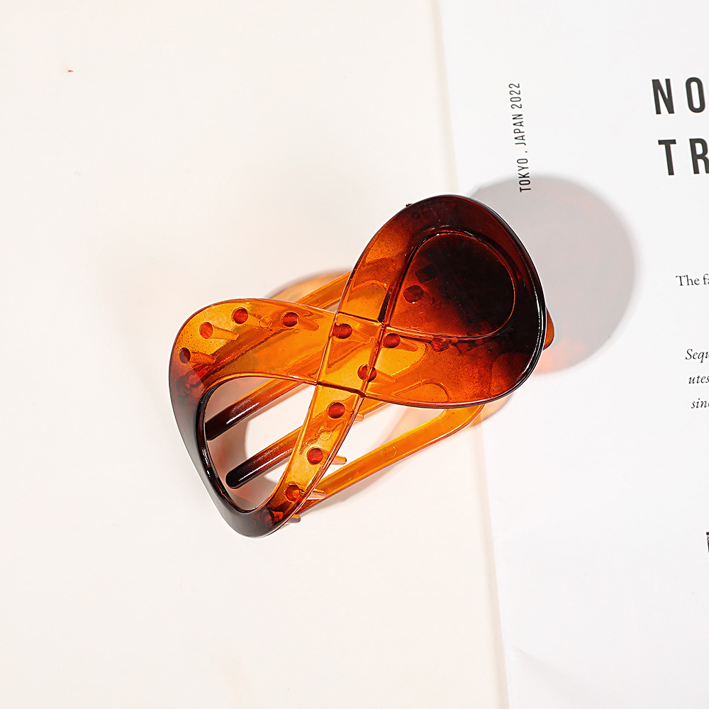 Trend PC Hair Clip Simple 8-shaped Infinity Styling Holder Shark Hair Claw Clip Hair Accessories For Women: SKY BLUE