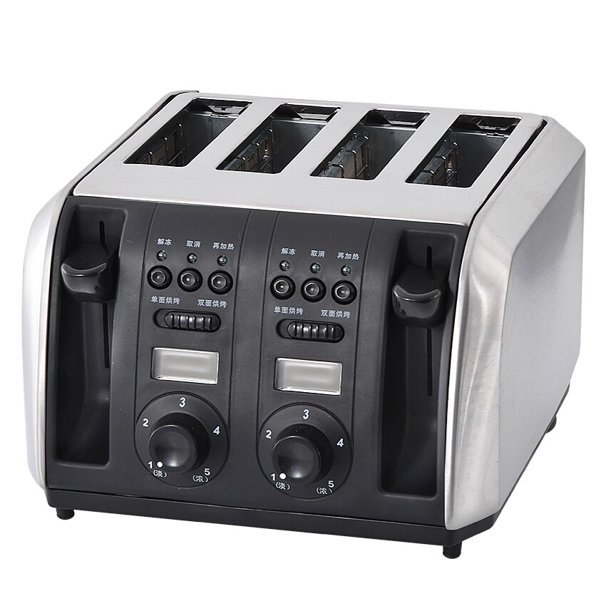 Stainless Steel Bread Baking Oven Machine Single/Double Bread Side Electric Toaster Automatic Breakfast Toast Sandwich Maker