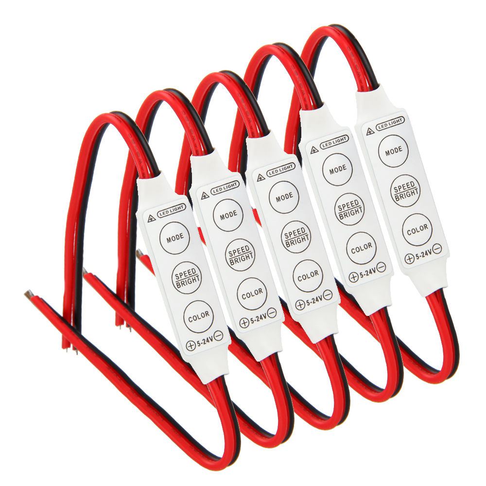 5 x 12v kabelforbundet kontrolmodul med stroboskopblitz til bil- eller husholdningsled strip / pærer