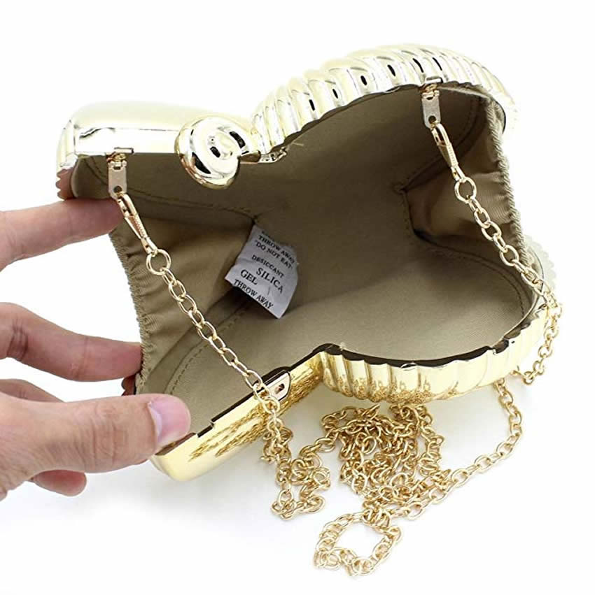 Gold Sliver Evening Clutch Women Chain Sling Shell Bags Party Wedding Crossbody Bags For Women Small Cute Purse Clutches