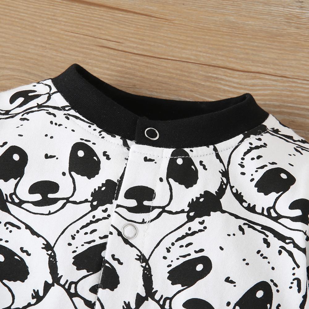 Patpat 2020 nova primavera e verão outono bebê panda impressão manga longa macacão com chapéu conjunto para o bebê menino