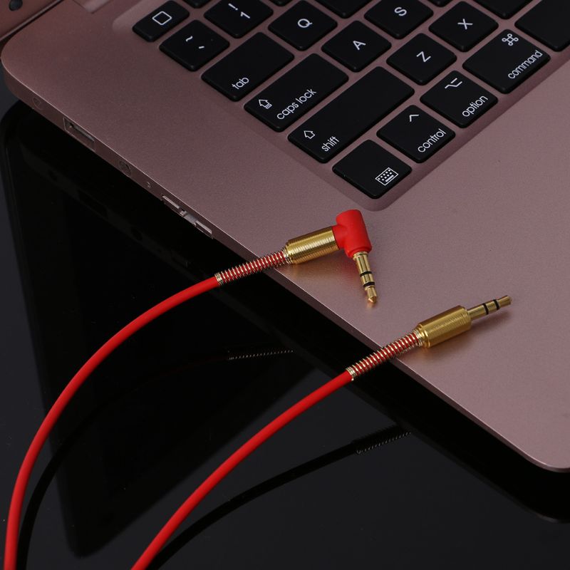 Bil aux kabel 3.5mm jack hann til hann hifi universal stereokabel med 90 graders vinkel