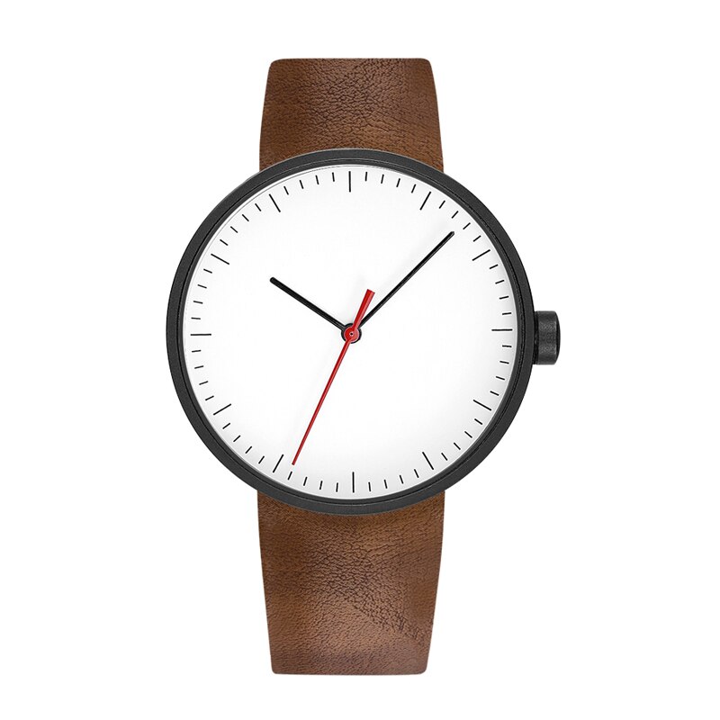 Yazole 522 herreur vandtæt sportsur herre quartz ur pu rem simple casual ure til mænd mærke montre homme: Sort rød brun
