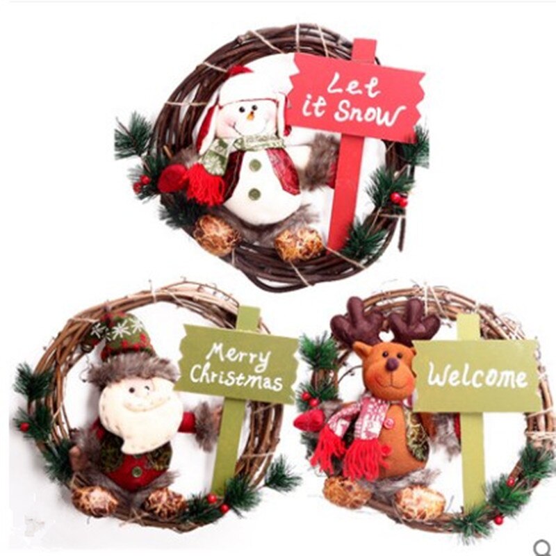 Garlands hanging decorations on the door decoration Christmas scene layout