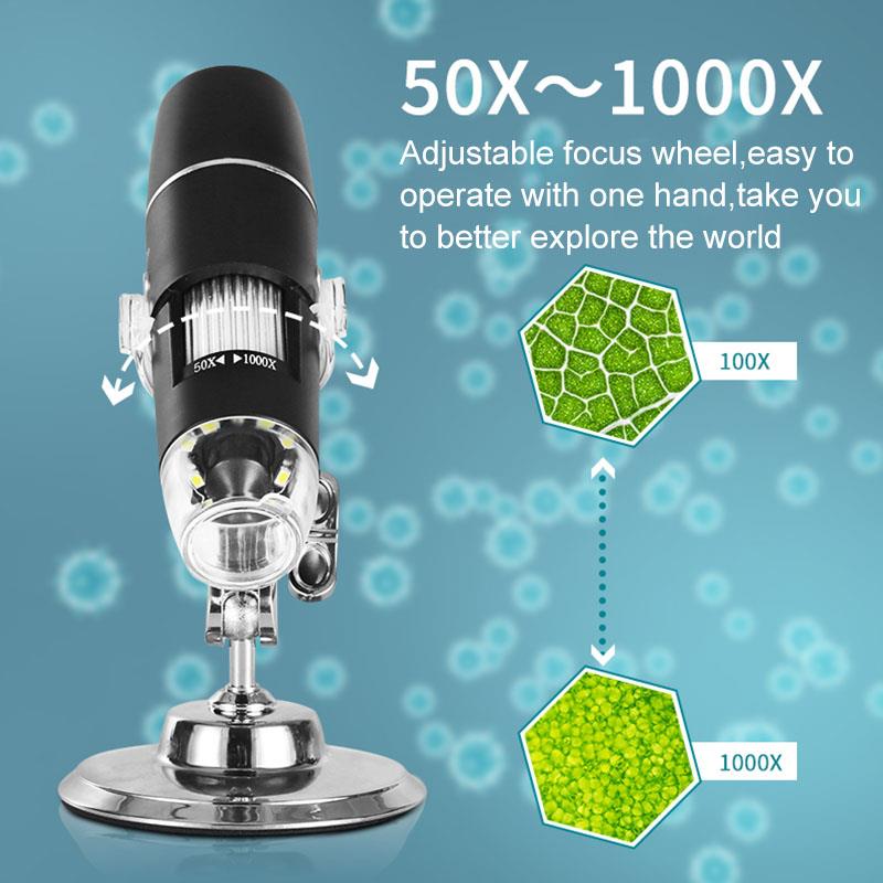 1000X Wifi Microscope Microscope Numérique Portable Portable USB Interface Microscopes électroniques 8 Led Support Pour Android IOS
