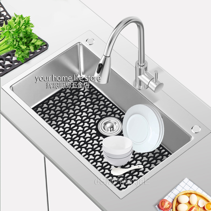 Silikonbeskytter til kjøkkenvask med avløp, rist til kjøkkenvask, sklisikker varmebestandig matte til bunnen av vasken
