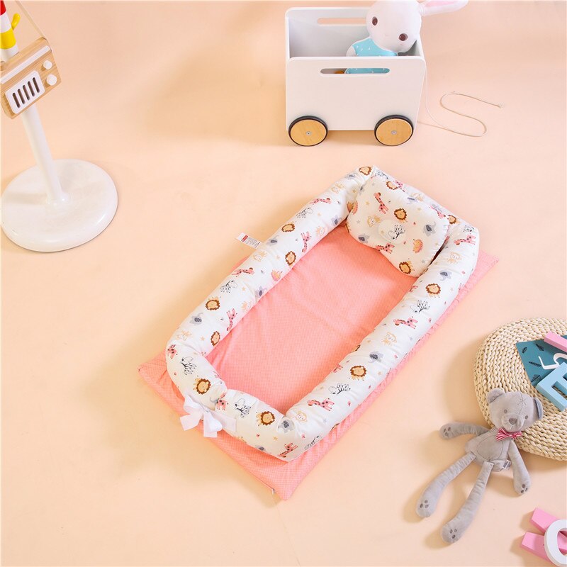 Berceau Portable pour bébé avec oreiller, 50x90cm, lit lavable, pour -né, lit de voyage amovible: Crib-A14