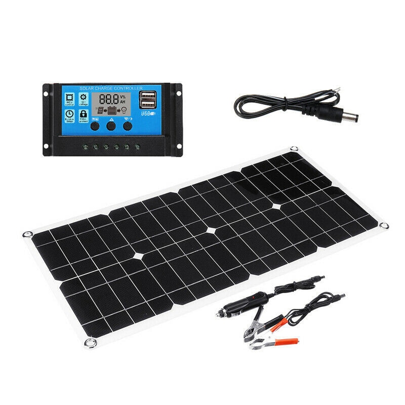 Solar Panel 100W Dual USB 18V/5V+10/20/30/40A Solar Cell Regulator Controller ect for Outdoor Camping Car Boat Solar Battery