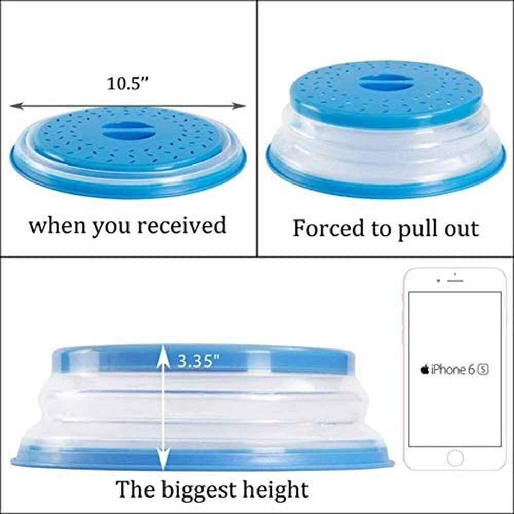 Foldable Microwave Spatter Cover Kitchen Sealing Heating Covers Oil Preventer Cover For Refrigerator Microwave Oven , BPA-Free