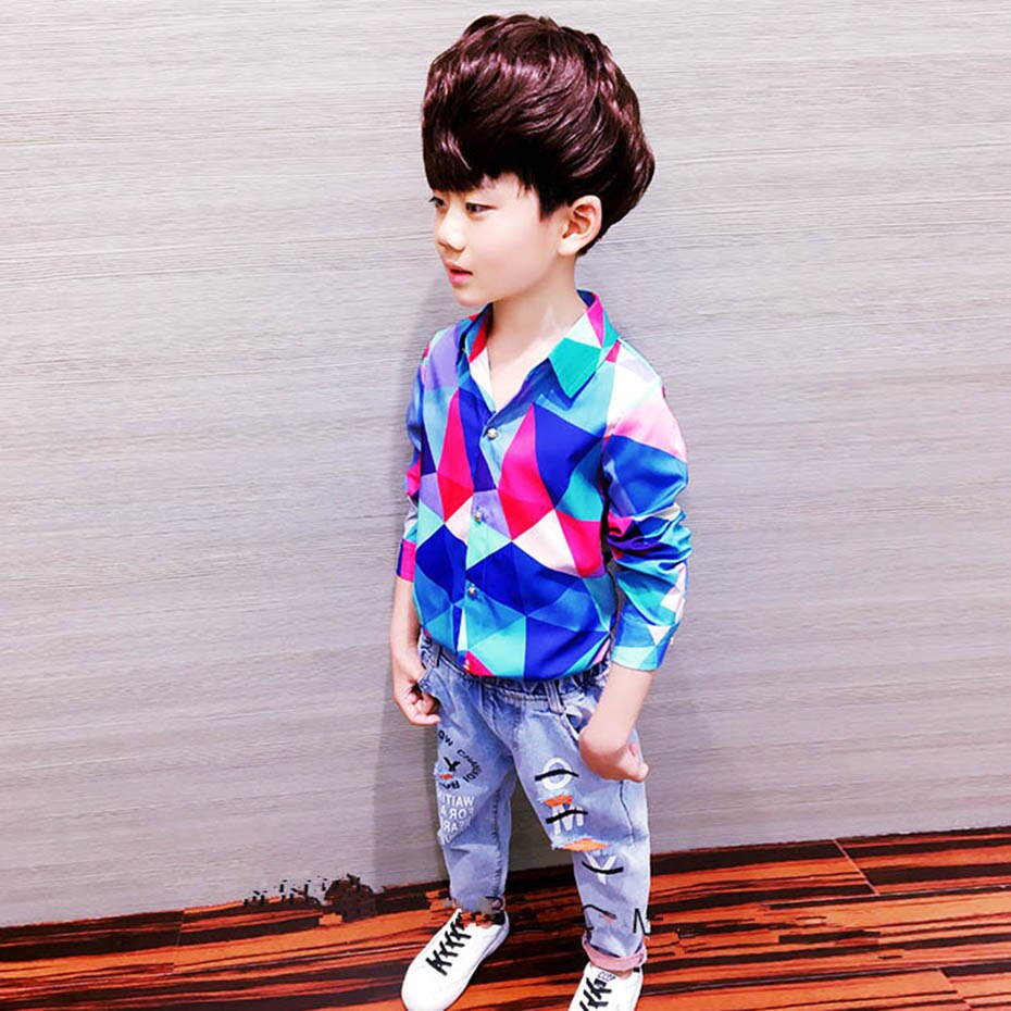 Blouse Voor Jongens Geometrische Jongens Tops Casu... – Grandado, image size:930x930
