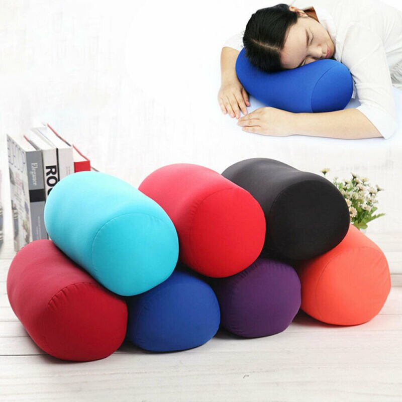 Sofa Sleep Microbead Neck Back Roll Cushion Travel Bed Roll Throw Pillow