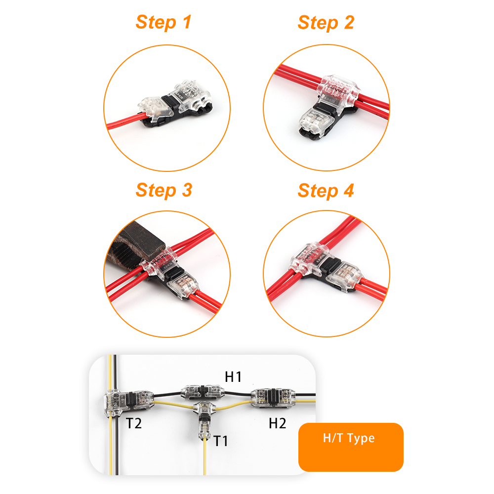 10PCS I/T Type Low Voltage Quick Electrical Cable Connector Toolless Snap Splice Lock Terminal No Stripping Crimp Connectors