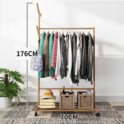 Kleding Rack Kapstok Slaapkamer Meubels Kapstok Nonwovens Rvs Eenvoudige Montage Kan Worden Verwijderd Slaapkamer Bewegen: Roze