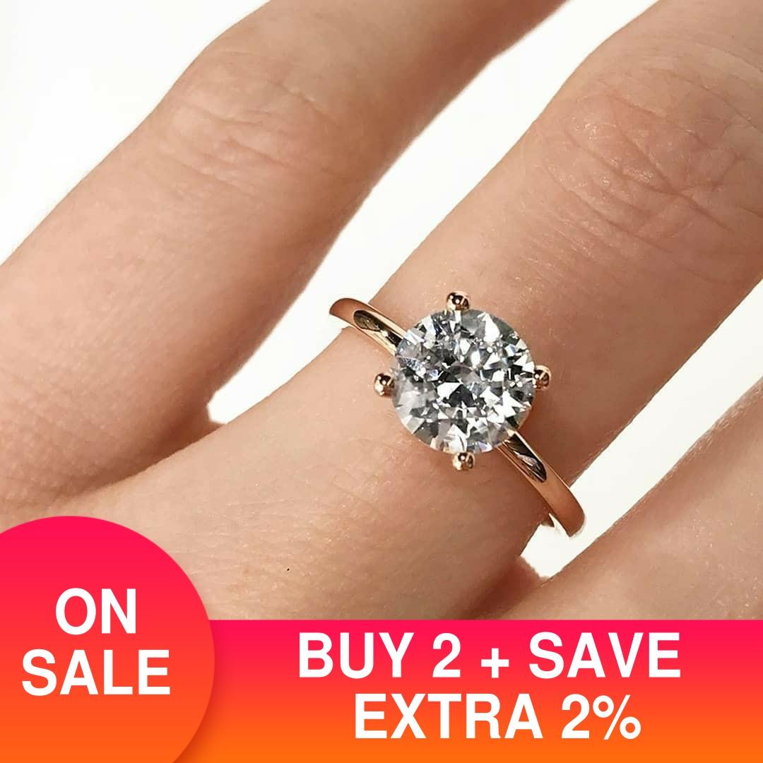 Solid Real Original solid real 925 sterling silver ring for women engagement ring wedding ring jewelry ring R4324C