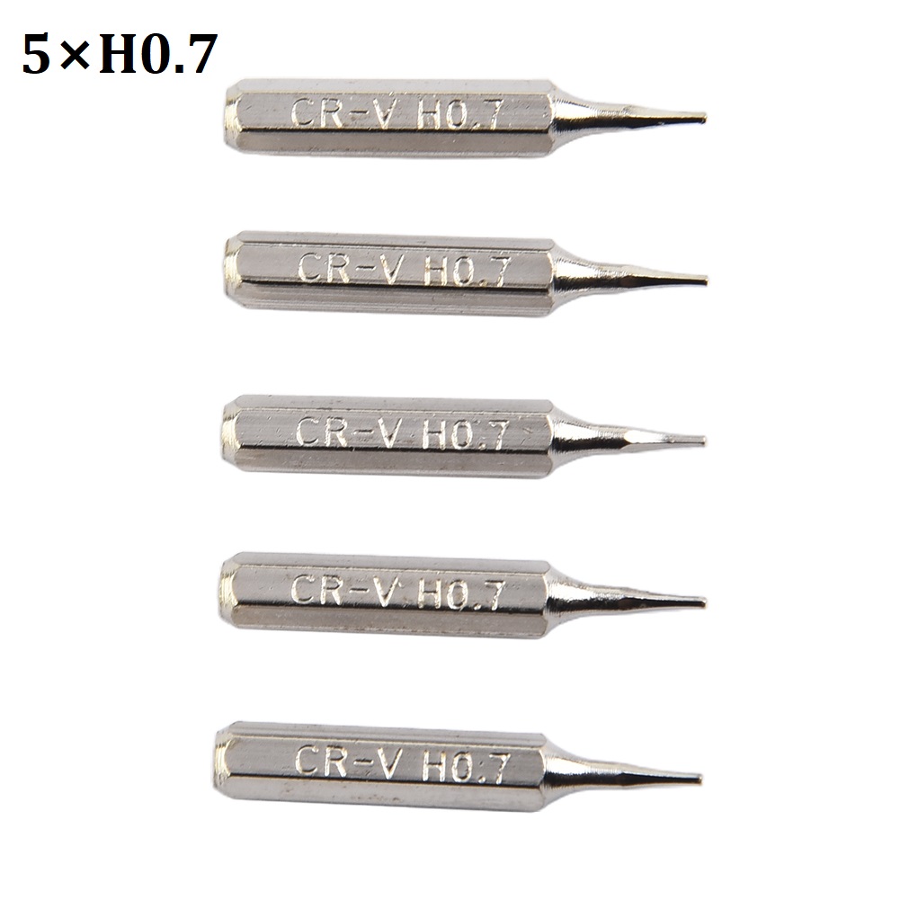 Embout de tournevis H4 × 28mm, petit embout de tournevis hexagonal H0.7 H0.9 H1.5 H3 H4 4mm, tige hexagonale, outil d'équipement de vis pour l'industrie du meuble 5 pièces