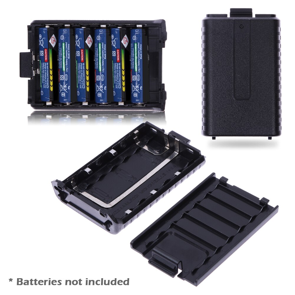 1Pcs 6 X Aaa Extended Battery Case Box Batterij Shell Voor Baofeng UV-5R 5RA/B/C/D 5RE + (Batterij Niet Inbegrepen)