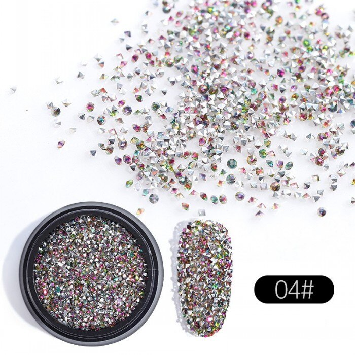 1 doos Kristallen 3D Nail art Micro Zirkoon 1.2mm Micro Strass Stenen Nail Art Glas Caviar Kralen Voor Nagels 3D Decoraties NR31: 4