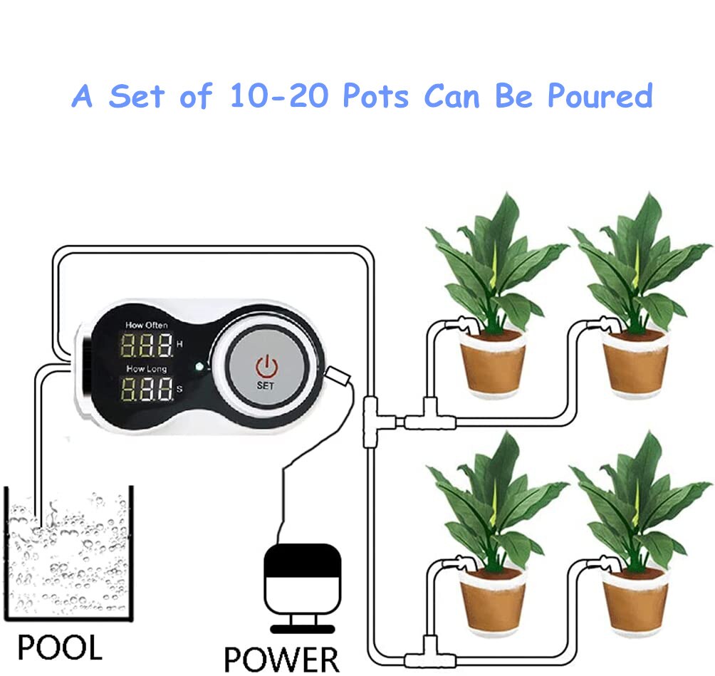 Automatic Watering Timer Indoor Garden Irrigation Timer Home Drip Irrigation Self Watering System Smart Garden Self-Watering