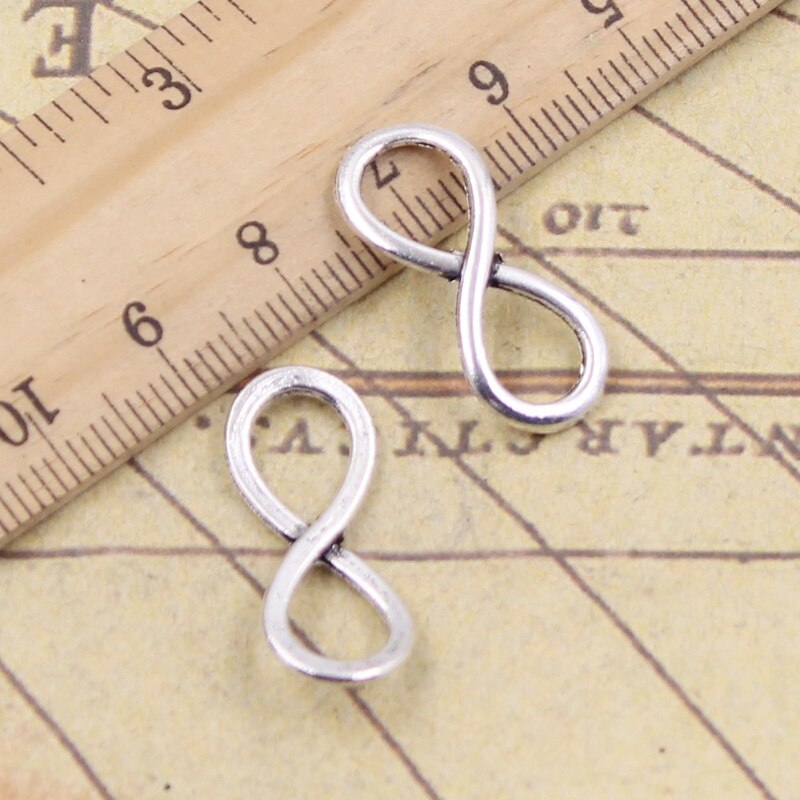30 pçs encantos infinito conector 25x10mm tibetano prata cor pingentes antigo jóias fazendo diy artesanal artesanato para pulseira