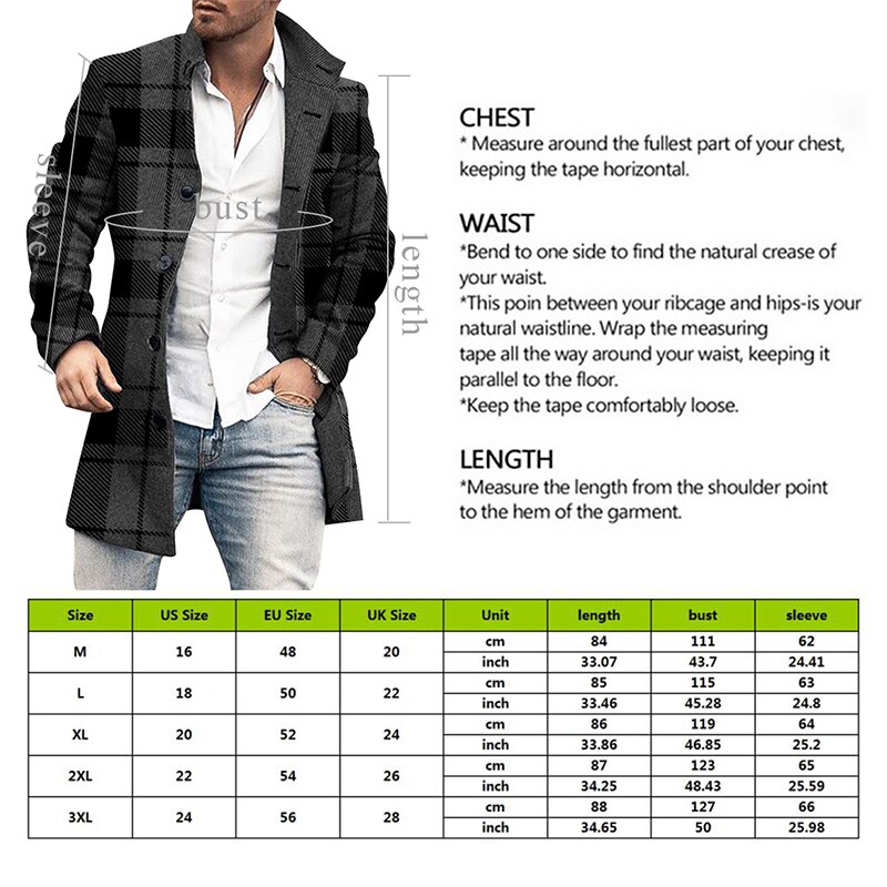 Cool hommes automne hiver Plaid manteau automne hiver décontracté affaires homme bureau grande taille à carreaux veste manteaux vêtements pour hommes