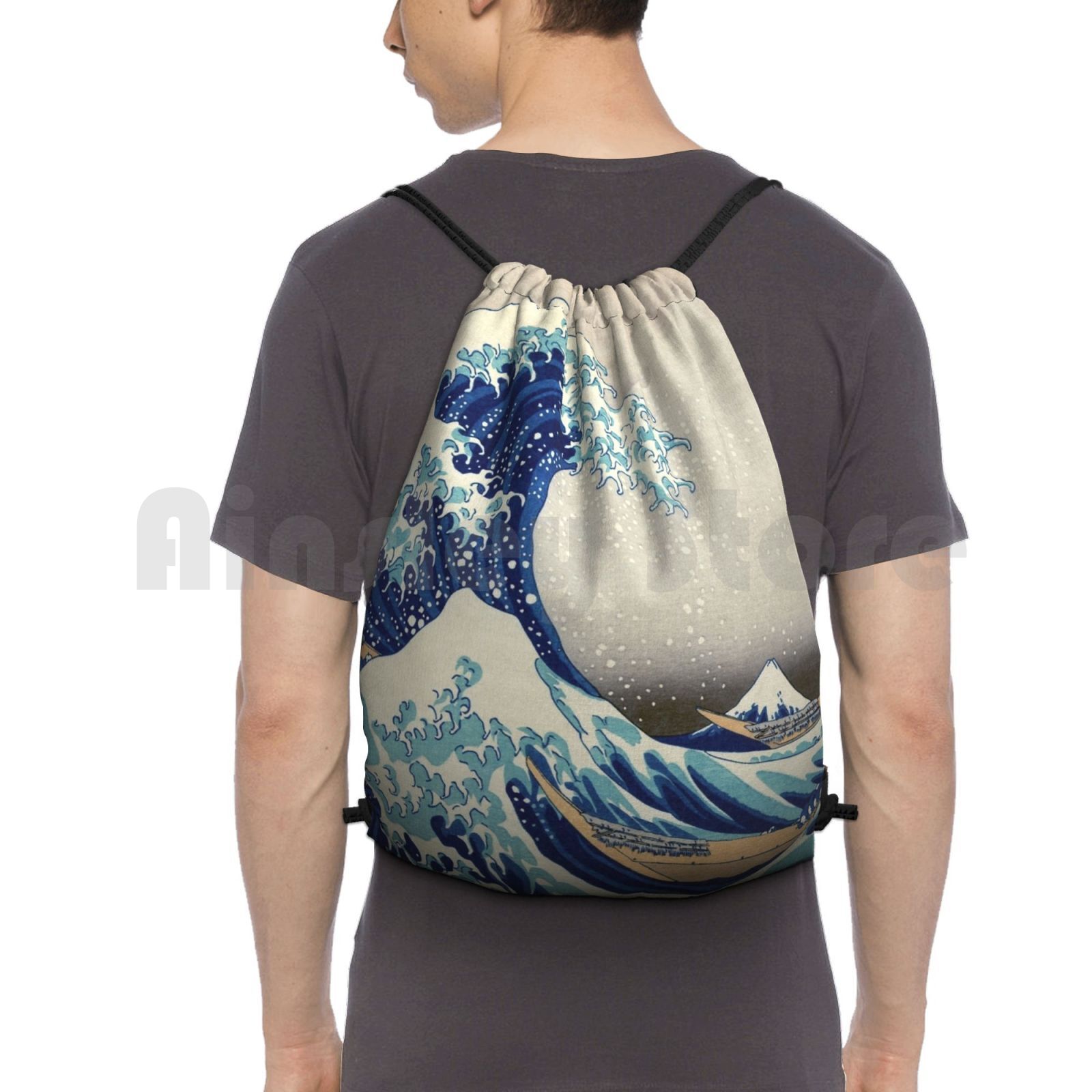 Magneter-t-shirts, tryck etc.-hokusai-den stora vågen utanför kanagawa -1823 utomhusvandringsryggsäck vattentät camping