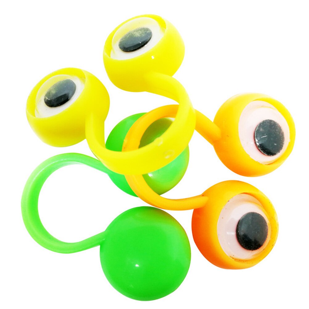 10Pcs Lustige Big Eye Finger Ringe Puppen Cartoon Augäpfel Kinder Kinder Spielzeug Finger Kühlen Spielen Eltern Kind Spielzeug