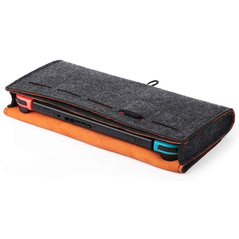 Para nintendo switch com 5 cartões de jogo grande capacidade dividir em camadas caso lã feltro capa de viagem protetora à prova de choque