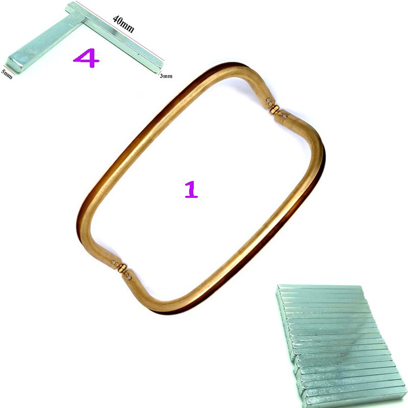 1Pc Metall Geldbörse Rahmen Frauen Griff Kupplung Tasche Zubehör DIY Handtasche Rahmen mit 4 Versteckte Magnetische