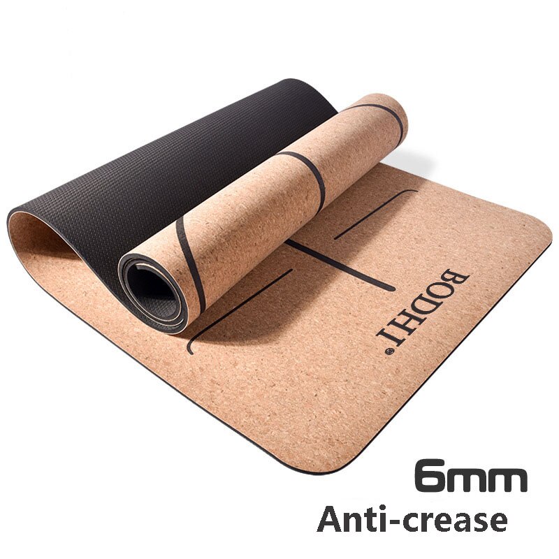 Yoga Mat - Natural Cork & TPE - 183x65cm - Non-Slip - Odorless - Fitness Gym Pilates