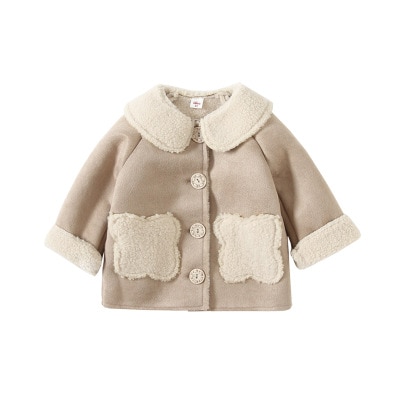 Babymeisjes wollen jas winter peuterkleding kinderen warme fluwelen jassen kinderen meisjes bovenkleding kosten meisjes winter wollen jas
