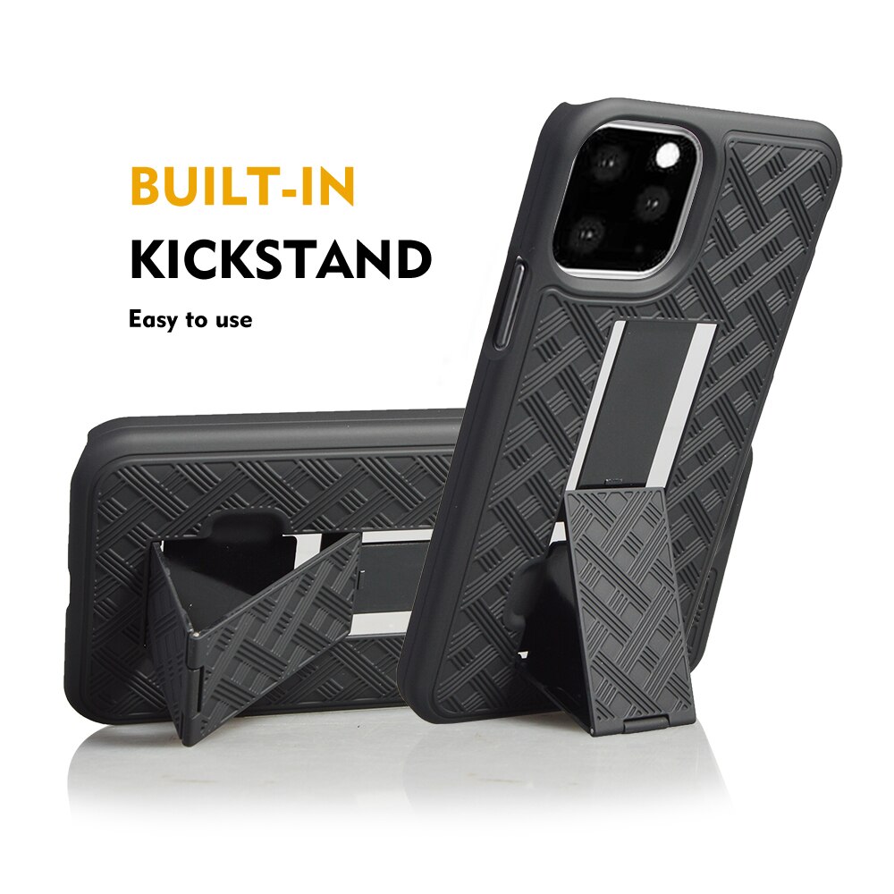 Funda combinada de funda dura híbrida 2 en 1 con soporte y Clip de cinturón para iPhone 11 Pro 5,8 "/iPhone 11 Pro MAX 6,5"