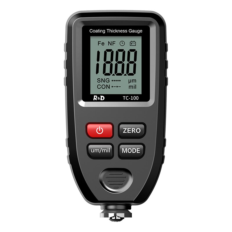 R &amp; D – jauge d'épaisseur de revêtement de peinture automobile blanche, testeur d'épaisseur de Film de peinture automobile, outil de peinture manuel russe FE/NFE, TC100: Black