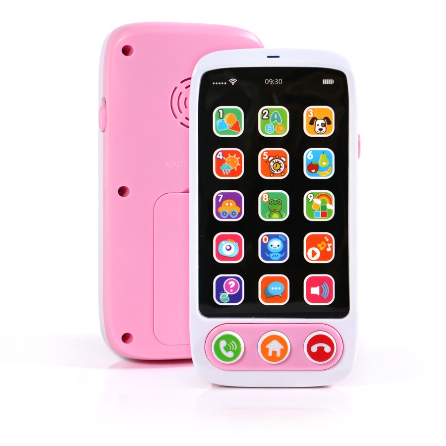 Baby Telefoon Touch Learning Aantal Brief Fruit Vroege Educatief Speelgoed Telefoon Met Muziek Lied, kid &#39;S Learning Machine Yphone Speelgoed: Pink