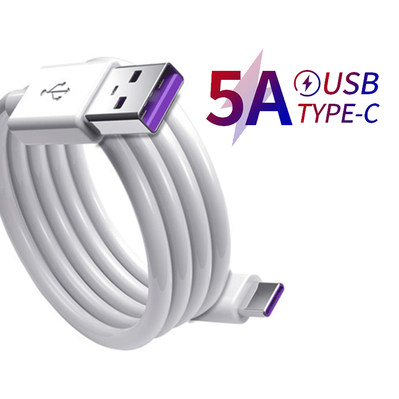 Huawei Original , 5A USB Typ C Kabel Für Samsung S20 S9 S8 Xiaomi Huawei P30 Profi Schnelle Ladung praktisch Ladung Draht weiß Kabel