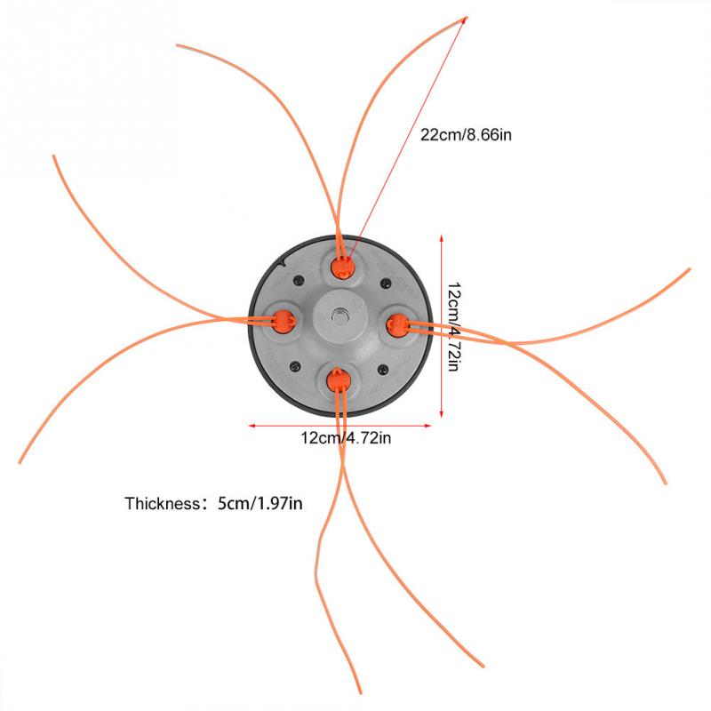 4 Line Bump Speed Feed String GrassTrimmer Head Gasoline Mower Brush Cutter Suitable For 10*1.25mm Thread