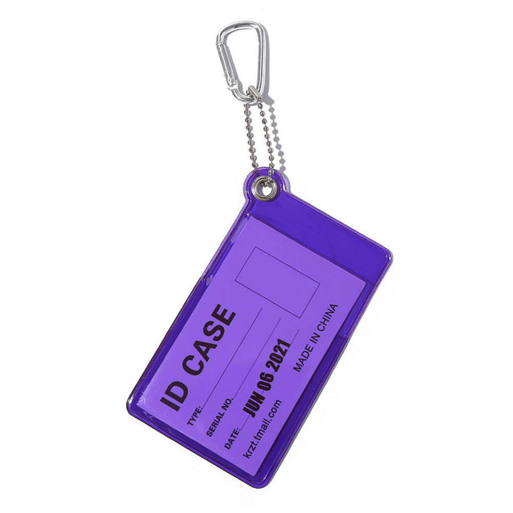 PVC Transparent ID IC Credit Card Holder Protector Case Clear Badge Holder Working Permit Sleeve Cover for Students Workers: Pink