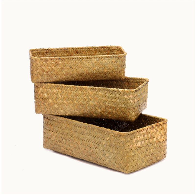 Korb geflecht Aufbewahrung skorb für Küche Obstschale Lebensmittel Brot Kleinigkeiten Veranstalter Rattan Picknick behälter Aufbewahrung koffer mx9191743: Braun