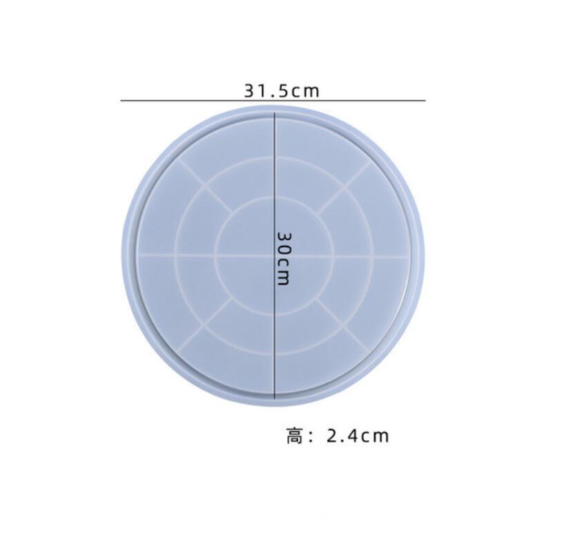 Okrągła taca żywicy epoksydowej formy talerz na owoce pokładzie podstawka silikonowe formy DIY rzemiosło ozdoby: L