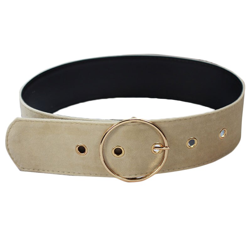 1 Pc Retro Lange Fluwelen Riem Ronde Vierkante Metalen Pin Gesp Decoratieve Casual Brede Tailleband Mode Vrouwelijke Jurk Jas Trui riem: Rood