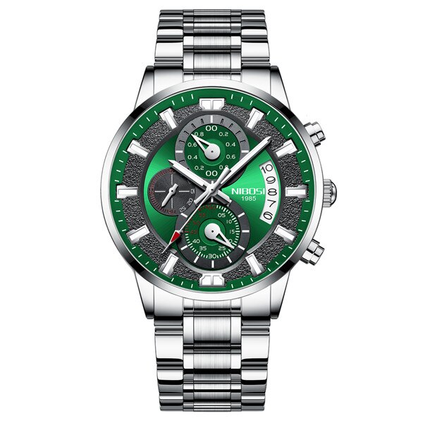 NIBOSI hommes montres haut de gamme de luxe grand cadran montre de Sport plein acier étanche affaires horloge numérique Relogio Masculino: 9