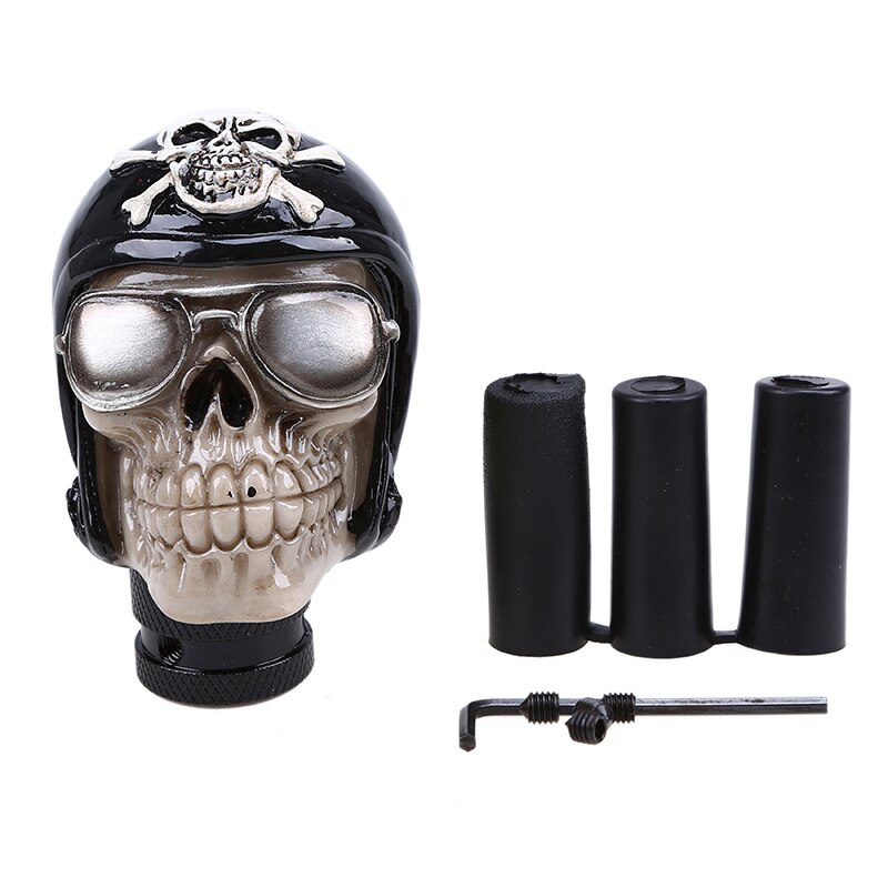 Universal Manual Gear Shift Knob Skull Pirate Pilot Series Gear Stick Shifter Replacements Car Accessories: Black Pilot