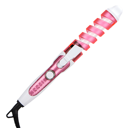 rizador de cabello magia tenacillas en espiral calefacción rápida varita rizadora pelo eléctrico Styler Pro Estilo herramienta: Pink