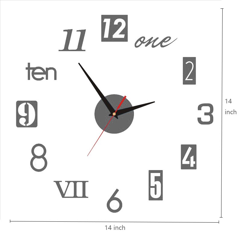Fowecelt-Reloj de pared 3D, moderno, pegatina de pared grande acrílica, reloj de pared DIY, reloj de decoración para el hogar, decoración de habitación de estética